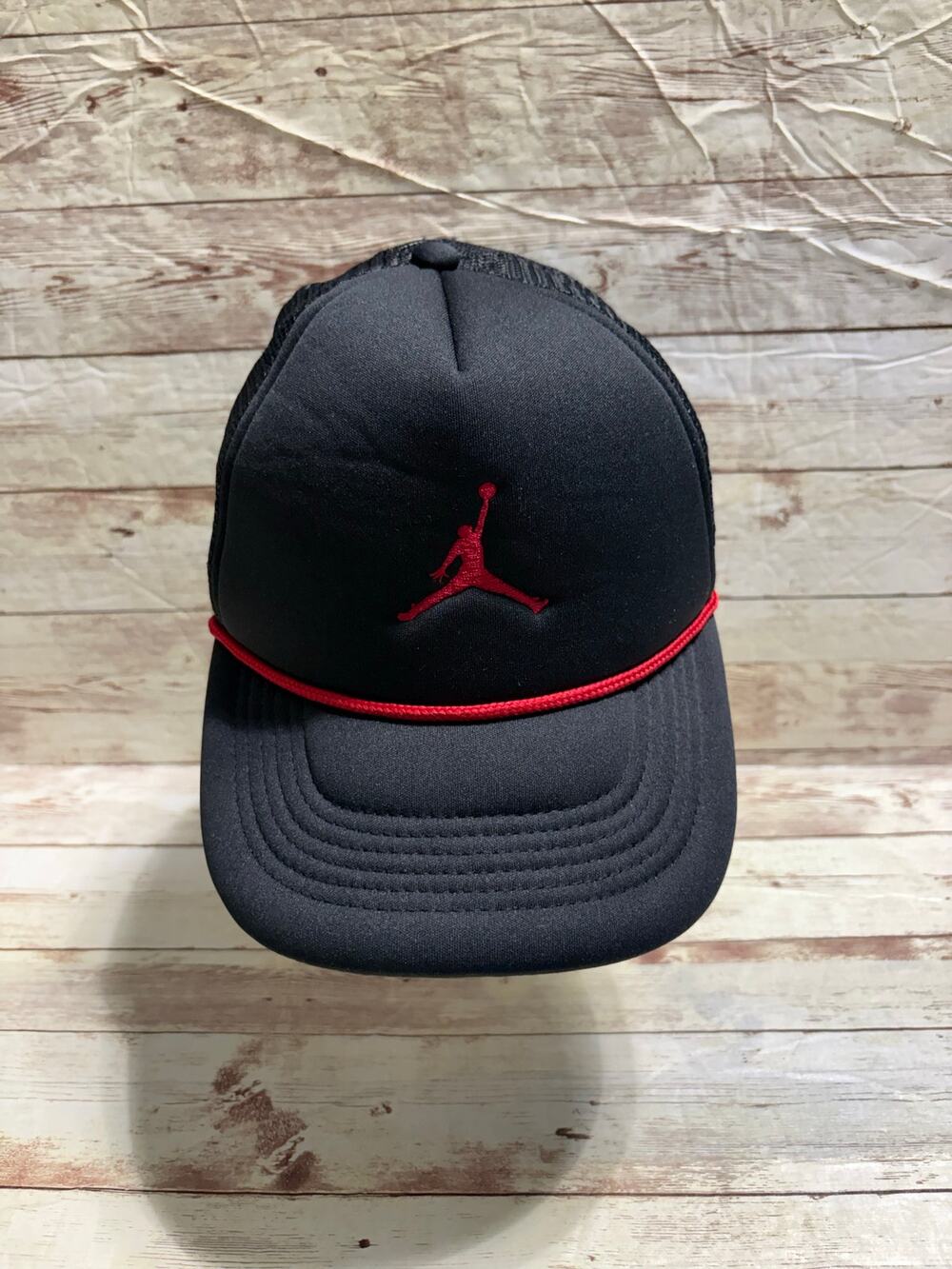 Jordan Youth Trucker Hat One-Size Snapback Adjustable Black Jump Man